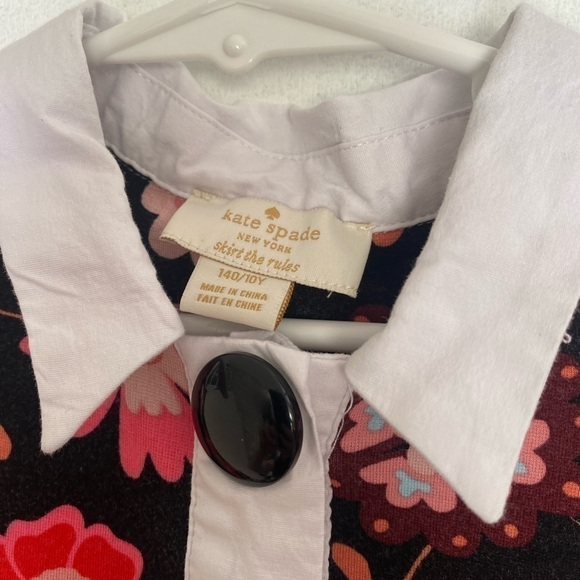 Kate Spade Toddler Designer Dress Floral Button Snap Baby 140/10Y - Picture 3 of 8